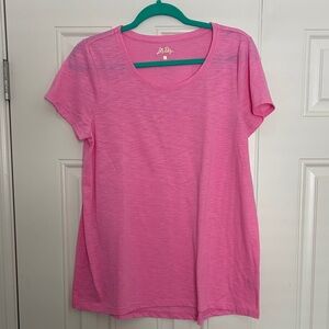 Lilly Pulitzer Bright Pink Short Sleeve Scoop Neck Tee